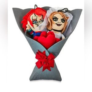 Chucky And Tiffany Plush Valentine's Bouquet, Multi-Color, All Ages